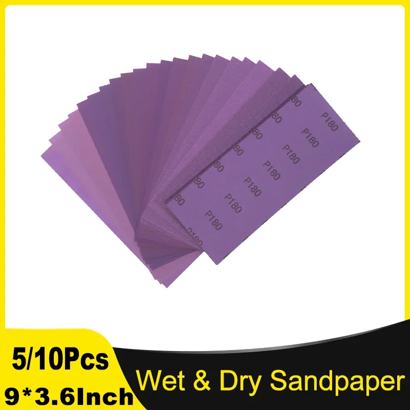 Wet Dry Sandpaper Sanding Sheet 60 to 10000 Grit for Automotive Wood Metal Furniture 5/10 Piece