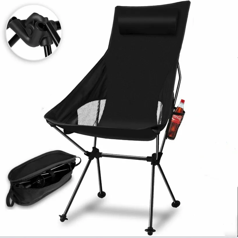

Outdoor Portable Camping Folding Chair Lengthen Camping Seat for Fishing BBQ Festival Picnic Beach Ultralight Chair RV Caravan