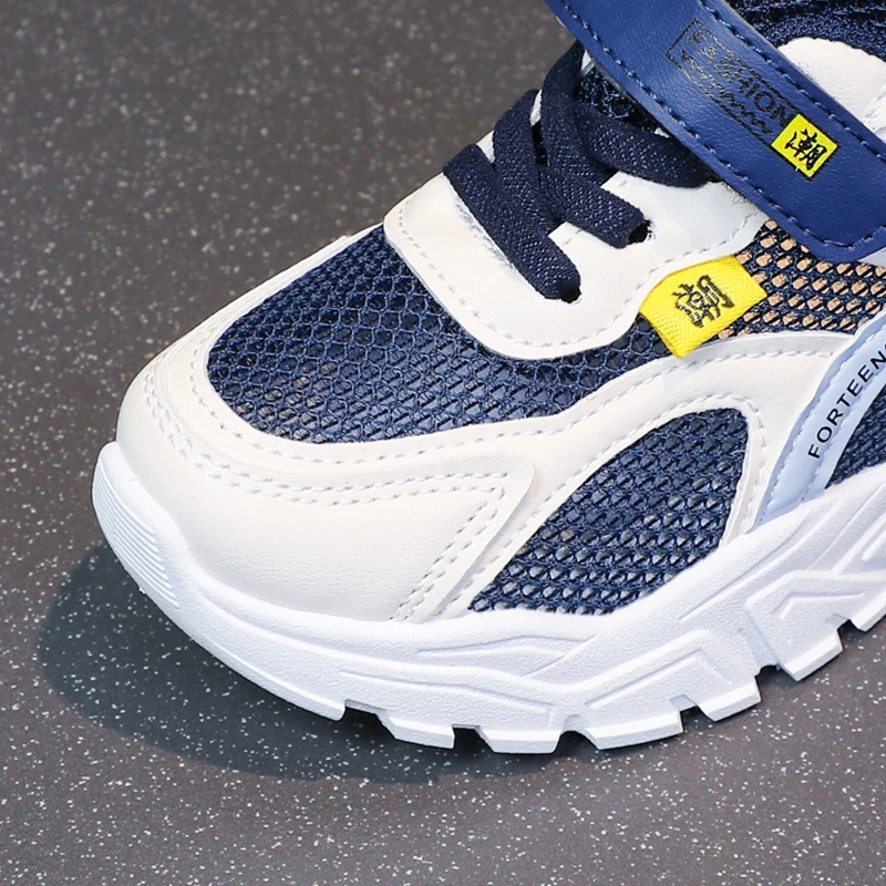 Children's Sports Leisure Shoes Blue Color Combination Soft Non-slip Boys Girls Single Shoes Black Fashion Kids Sneakers
