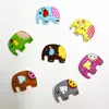 50 Pieces Assorted Color Elephant Shape Wooden Flat 2 Holes Buttons for Sewing Crafts Scrapbooking 4