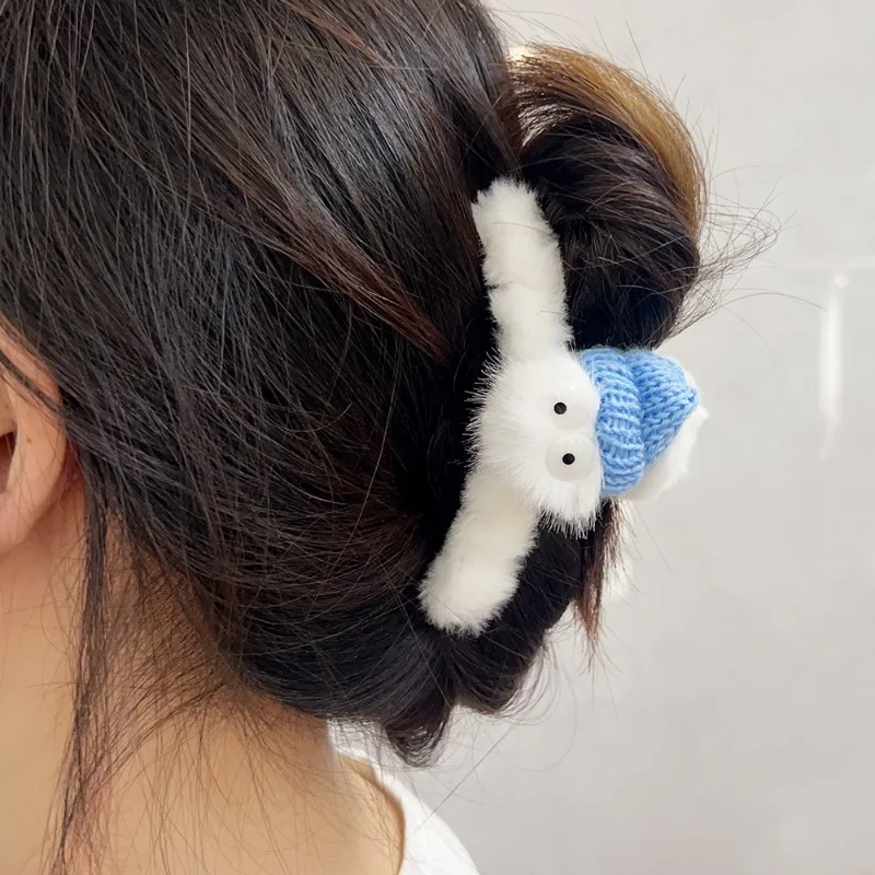 Coal Ball Plush Hair Claw Winter Women Girls Cartoon Cute Hair Clips Elegant Gatherings Daily Hairpins Fashion Hair Accessories