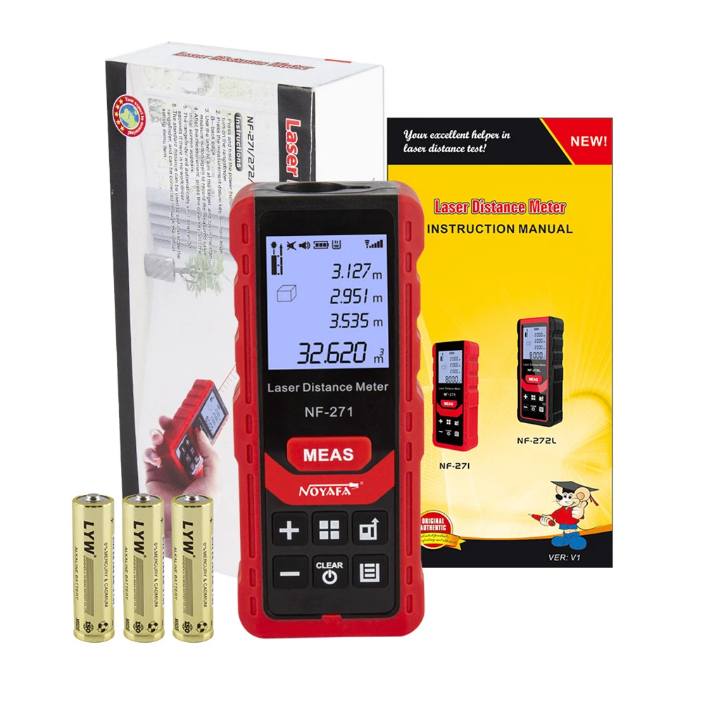 Noyafa NF-271 Laser Distance Meter 40M 80M Rangefinder Tape Range Finder Measure Device Digital Ruler Test Tool — view 6