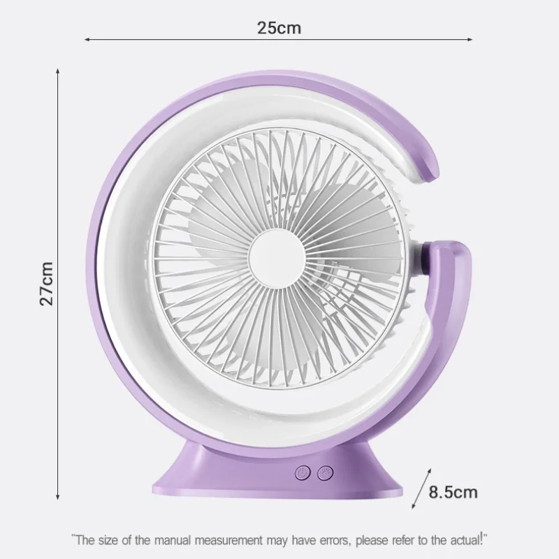 LED Table Light Fan Rechargeable Portable Circulator Electric Fan With LED Lighting Desk Lamp For Bedroom Bedside Reading Lights