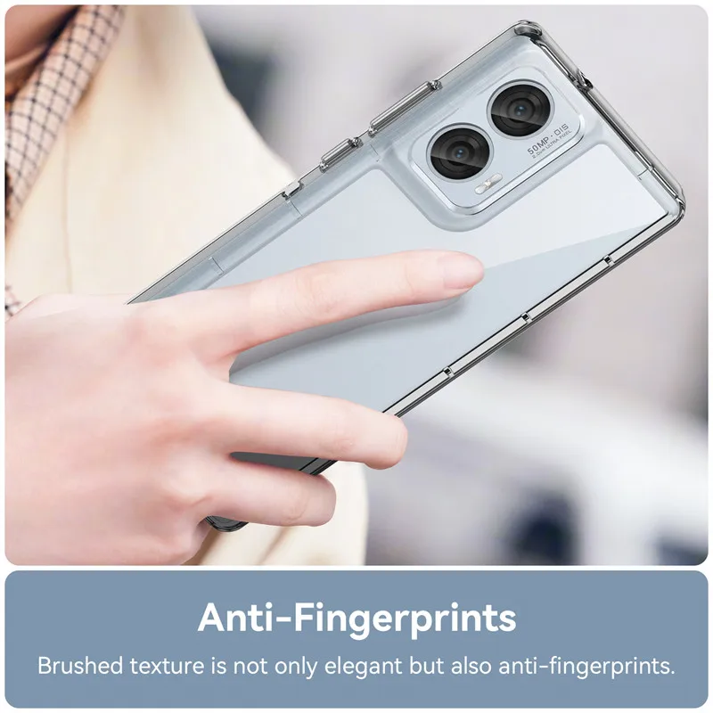 HONLEN Custodia Per Motorola Moto Edge 50 Fusion, Cover In TPU Morbido Trasparente Sfumato, Antigraffio E Antiurto Con Airbag Angoli Rinforzati