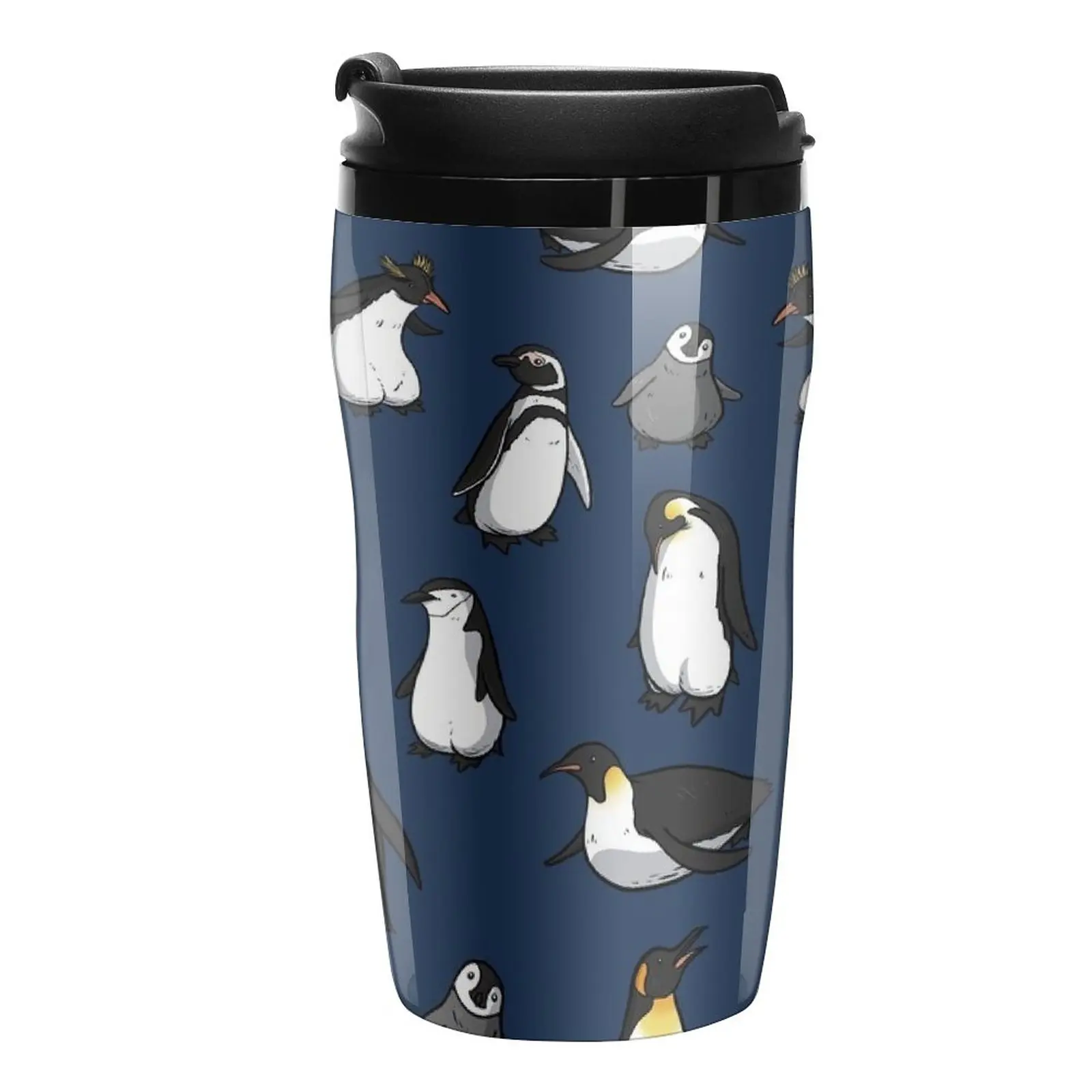 

Cute Penguin Pattern (Dark Blue Variant) Travel Coffee Mug Cup Set Of Coffee Coffee Accessories Coffee Cups Sets Coffee Cups Set