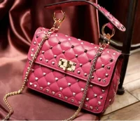 2024 New Fashion Women Sheepskin Leather Rivet Handbags Chain Bag Designer Shoulder Bags Luxury Woman Messenger Bags 1