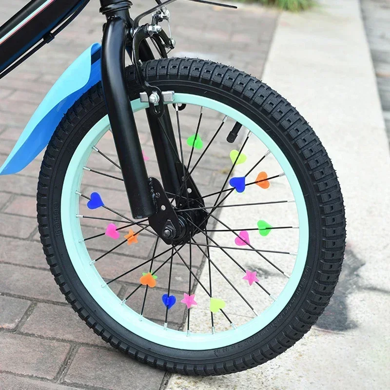 1 Pack (about 36PCS) Bicycle Color Beads Bicycle Wire Spokes Plastic Color Beads Rim Decorations Bike Spokes Decoration