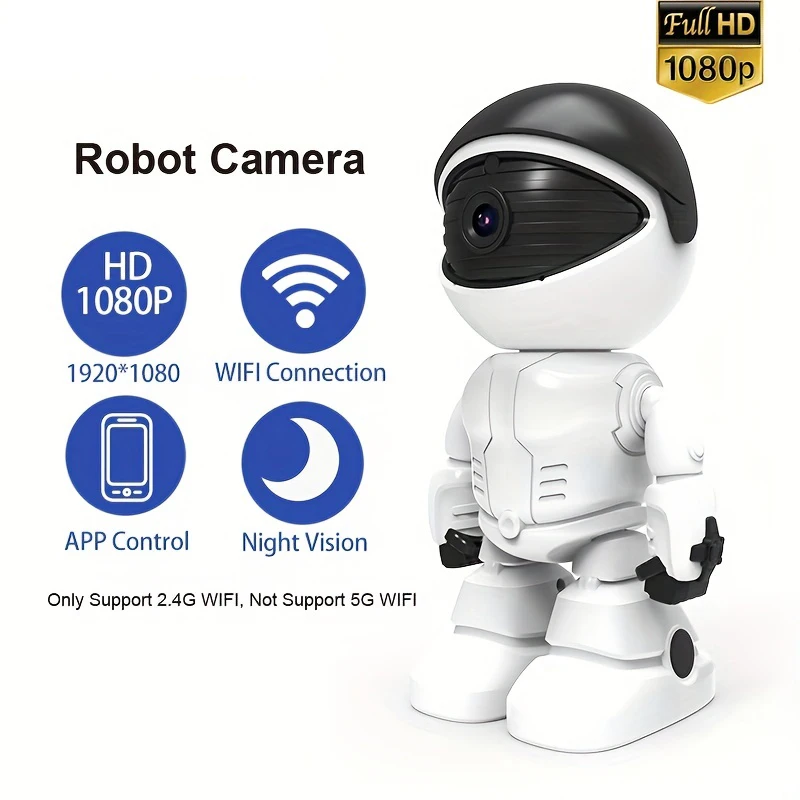 

Робот-камера 1080P, PTZ, Wi-Fi, ночное видение