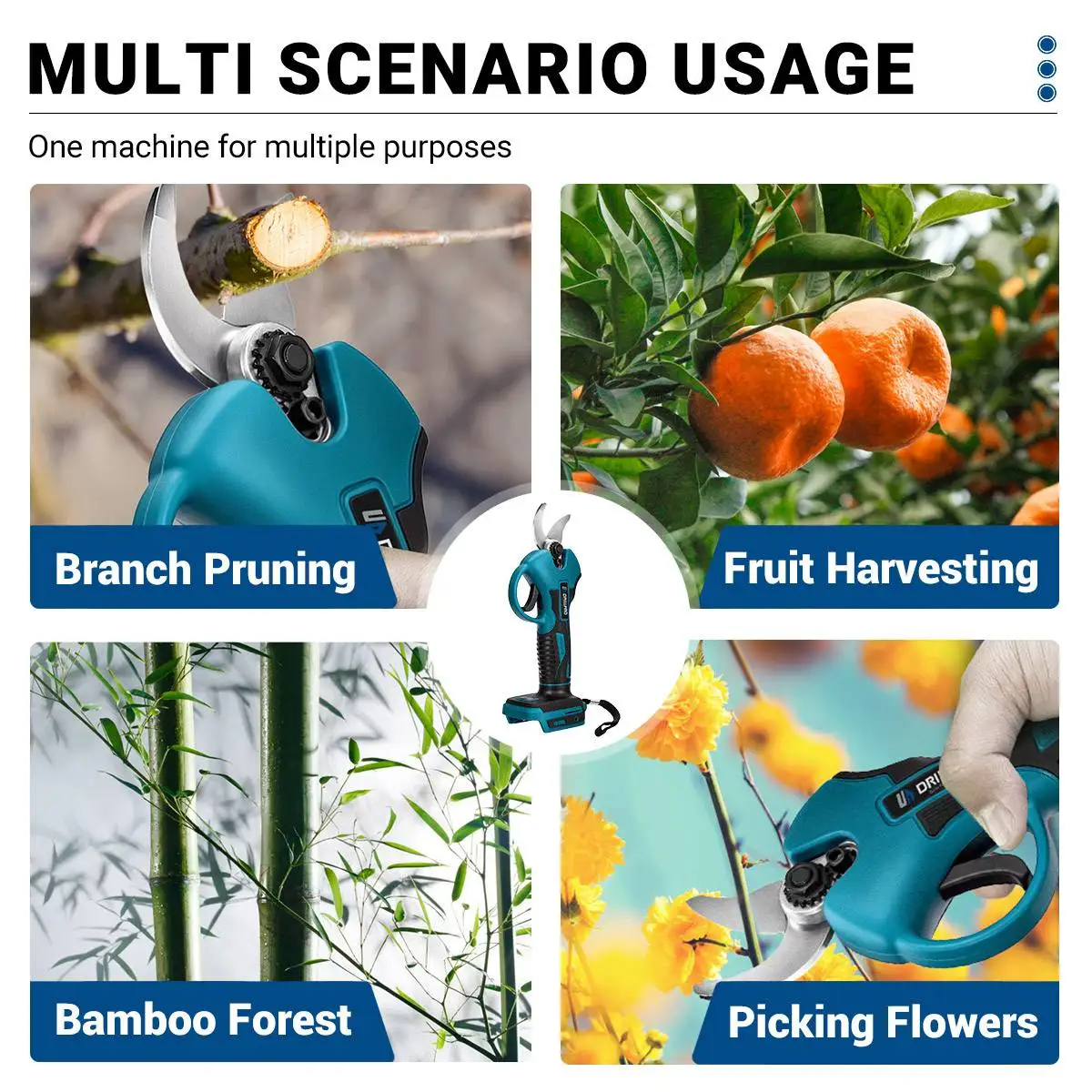 Drillpro 35mm Brushless Electric Pruning Shear Cordless Electric Scissors Fruit Tree Bonsai Hedge Trimmer For Makita 18V Battery 4