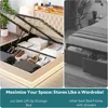 Bed Frame with Storage - Lift Up Bed Frame with Headboard, Upholstered Platform Bed with LED Lights & Charging Station 6