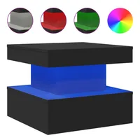 Table basse avec lumières noire 50x50x40 cm 3