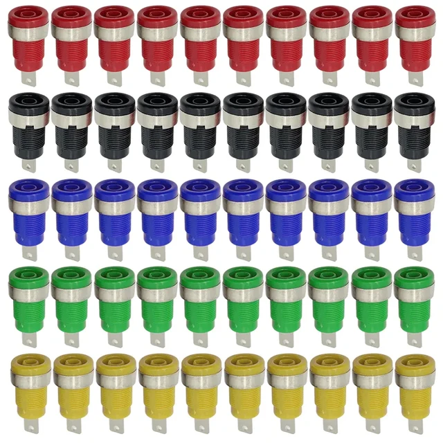 4MM Banana Socket 600V/32A High Current Instrument Binding Post Insulated Panel Socket Opening 12MM 1