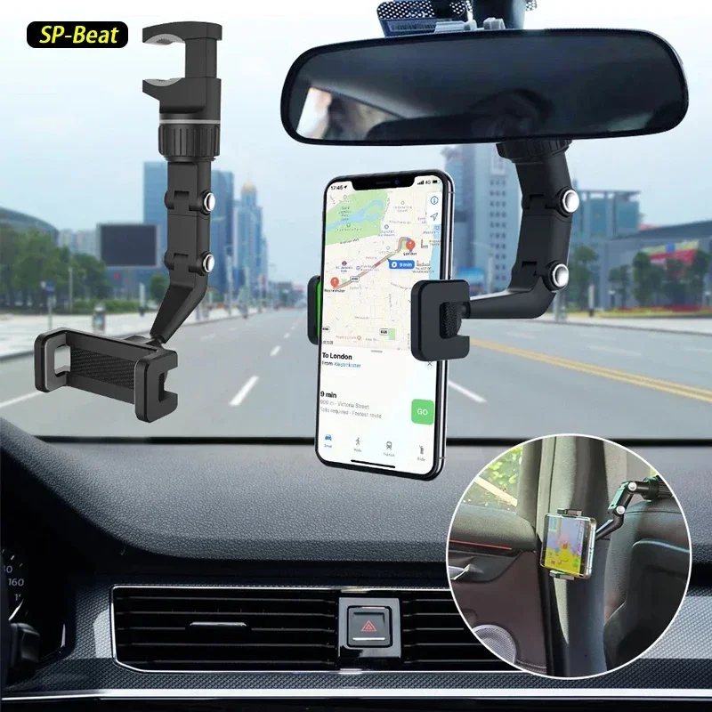 

1 Piece Multifunctional Rearview Mirror Phone Holder, Universal Vehicle Back Seat Mobile Phone Stand Mount & GPS Holder