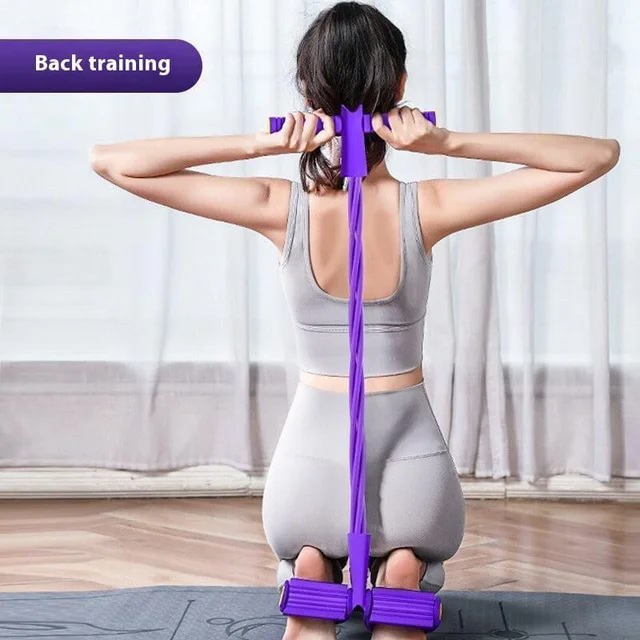 6-Tube Resistance Band Multi Function Tension Rope Fitness Bands 6-Tube Elastic Yoga Pedal Puller For Sports Exercises At Gym 2