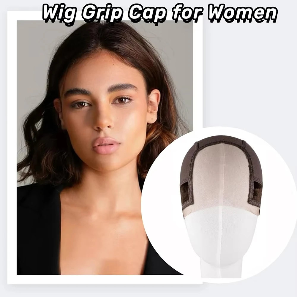 Transparent Adjustable Swiss Lace Wig Clip Head Cap Non-slip U Part Ventilated Elastic Comfort Ear Design Wig Clips