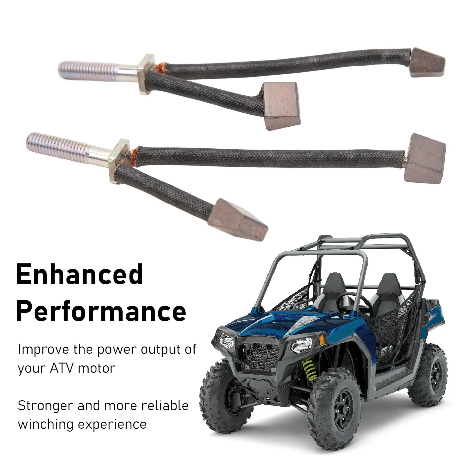 6pcs/Set Atv Motor Metal Carbon Brush Kits for 2000 To 5000lb Winches atv motor brush kit