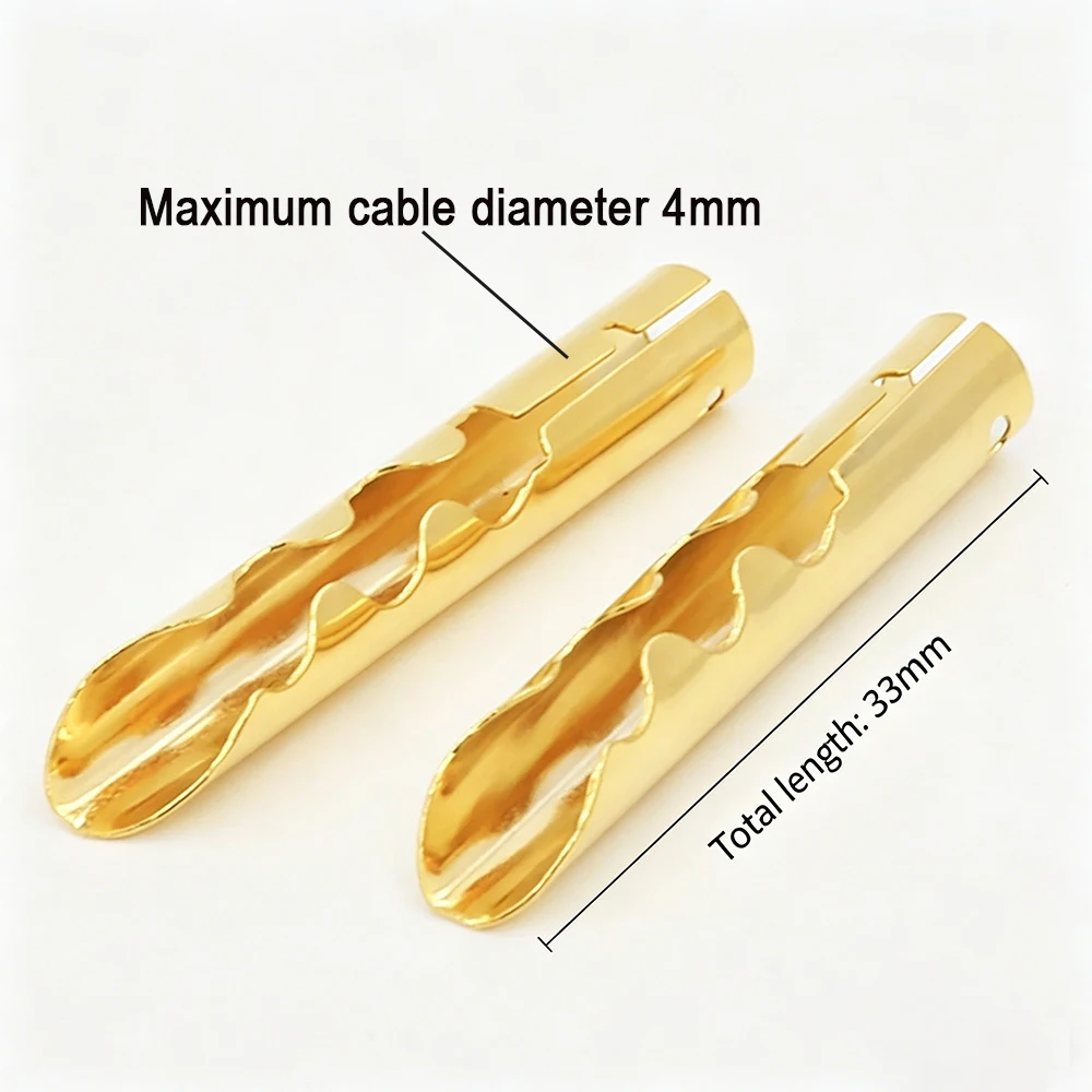 10Pcs VB432G 골드 실버 도금 구리 BFA Z형 4mm 바나나 플러그 오디오 스피커 케이블 커넥터