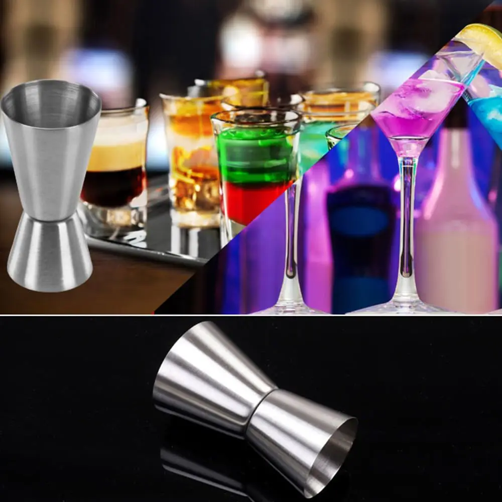 S56fd46ae9db240caa2790093e3a6100a4 Dual Shot Measure Cup Stainless Steel Measure Jigger Cocktail Mug Drinking Spirit Barware Kitchen Gadgets Bar Tools Mallzona