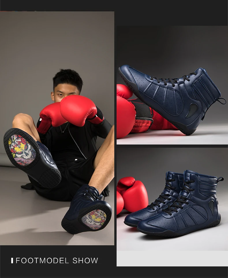 Verschleißfeste, rutschfeste, faltbare Box-Trainingsstiefel für das Fitnessstudio, professionelle, neue, atmungsaktive Wrestling-Schuhe für Herren und Damen – Detail 8