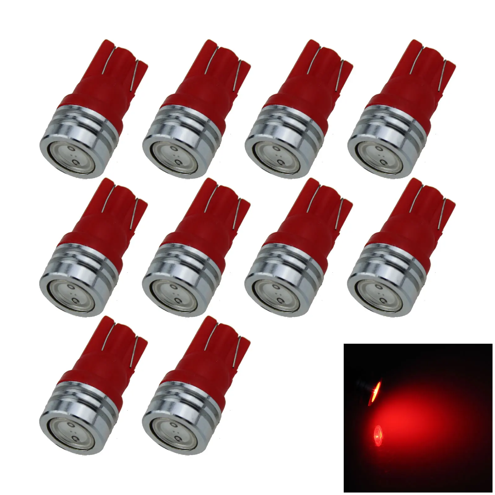 10x Красный RV T10 W5W реверсивная фотолампа 1 излучатель COB SMD фонарь 194 259 фонарь