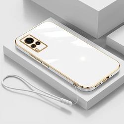 Enhanced Protective Lanyard Cover with 6D Plating Finish for Vivo v21 5G (Gs6D White)