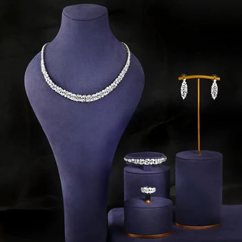 2023 Hot Selling 4-Piece Jewelry Set Cubic Zirconia for Women's Wedding Party Wedding Accessories Dubai, Saudi Arabia 1