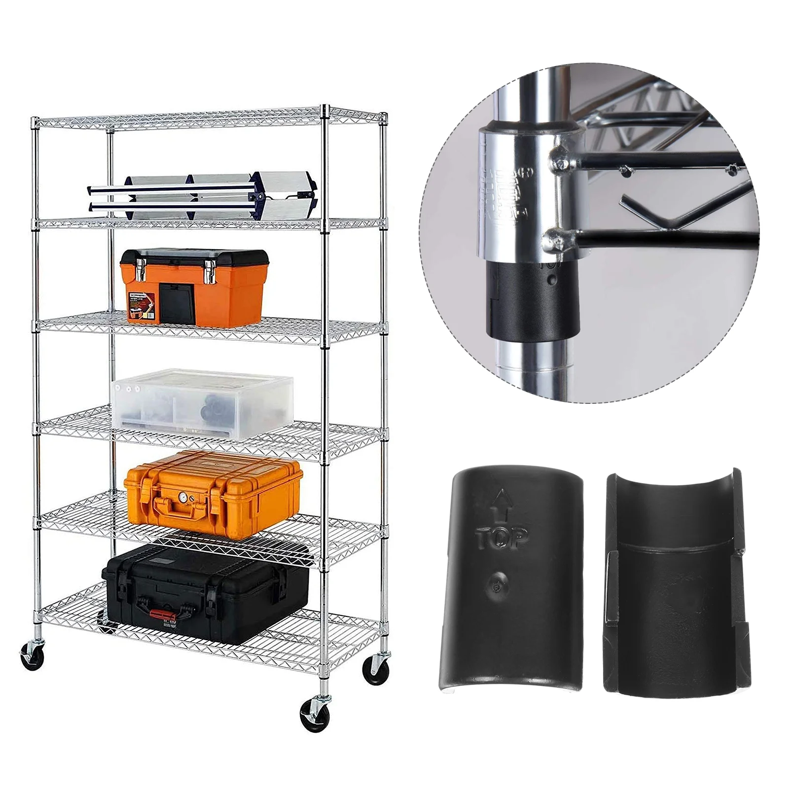 25 Pairs Wire Shelf Sleeves Shelf Clamp Post- Shelving Plastic Clip Post-shelving Sleeves Replaceable