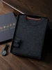 Men's 100% Cashmere Sweater Long Sleeve O-Neck Pullovers Loose High-End Knit Shirt Casual Tops Ready-To-Wear New Autumn Winter 6