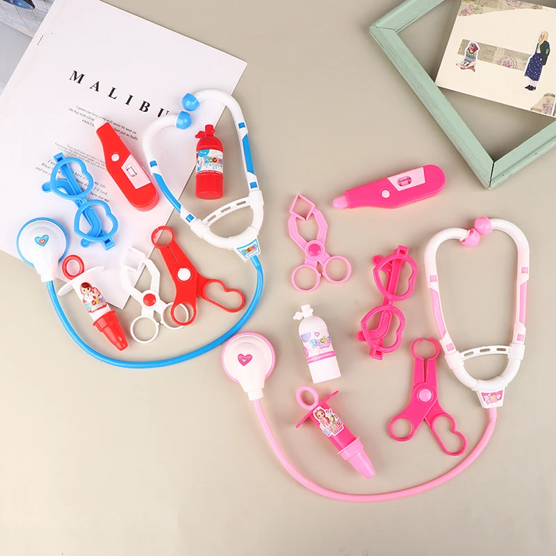 7Pcs Kids Play Doctor Game Early Educational Toys Pretend Doctors Kit Child Stethoscope Cosplay Toy 4
