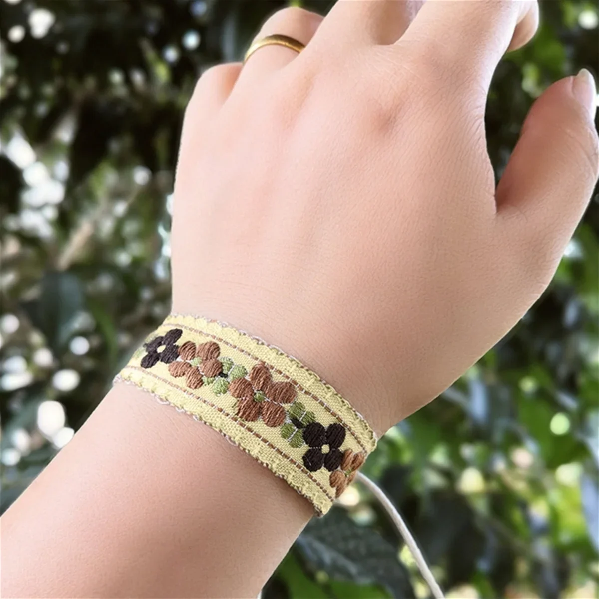 Boho Strawberry Flower Bracelet - Handmade Kids Friendship Wristband