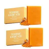 Savon en barre au citron, curcuma et acide kojique, savon au curcuma pour éclaircir et unifier le teint, enrichi en vitamine E, savon doux au citron pour le nettoyage du visage et du corps 1
