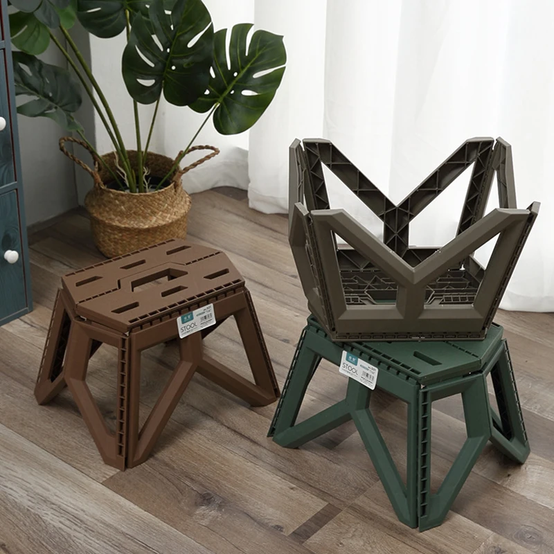 

New Modern Storage Folding Stool Strong Portable Plastic Stool Eco-friendly Home Foldable Stool Solid Step Stool for Adults