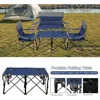 Camping 3-piece set, outdoor folding chairs, suitable for heavy-duty individuals with cup holders, can support up to 500 pounds 6