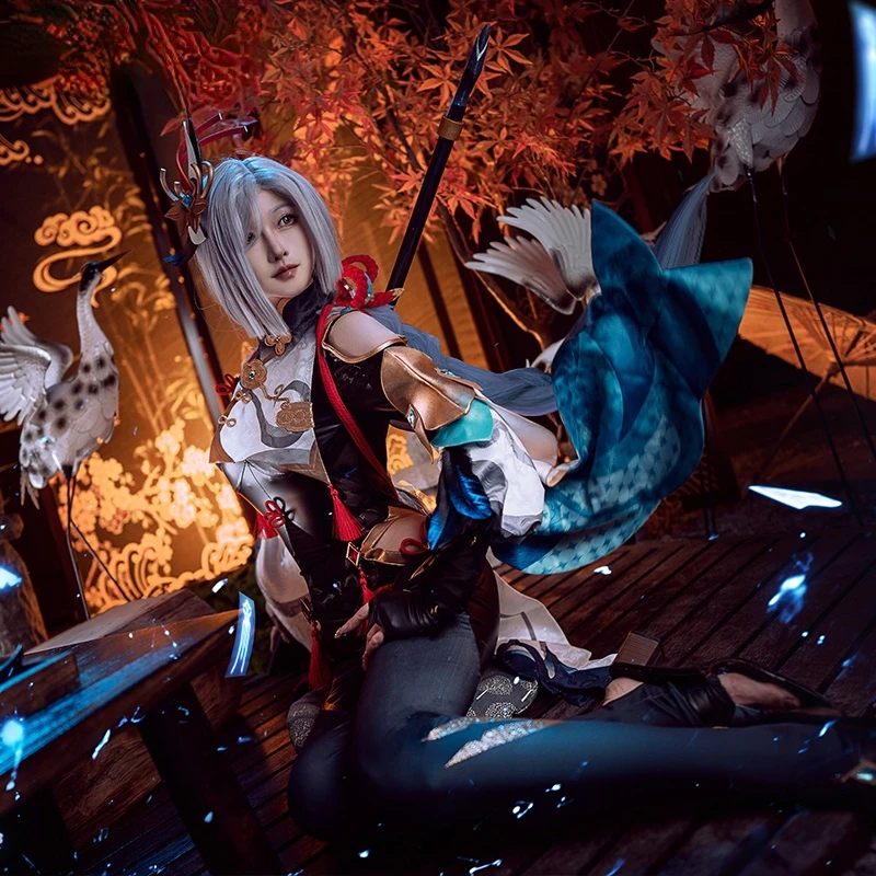 Shenhe ڽ ǻ  Genshin Impact Cosplay Liyue Cryo Shen ״  ĳ  ҷ ǻ