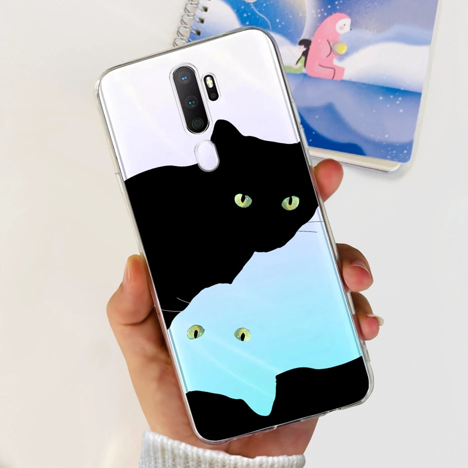 Stylish Painted Clear Silicone Phone Case, Soft Protective Cover