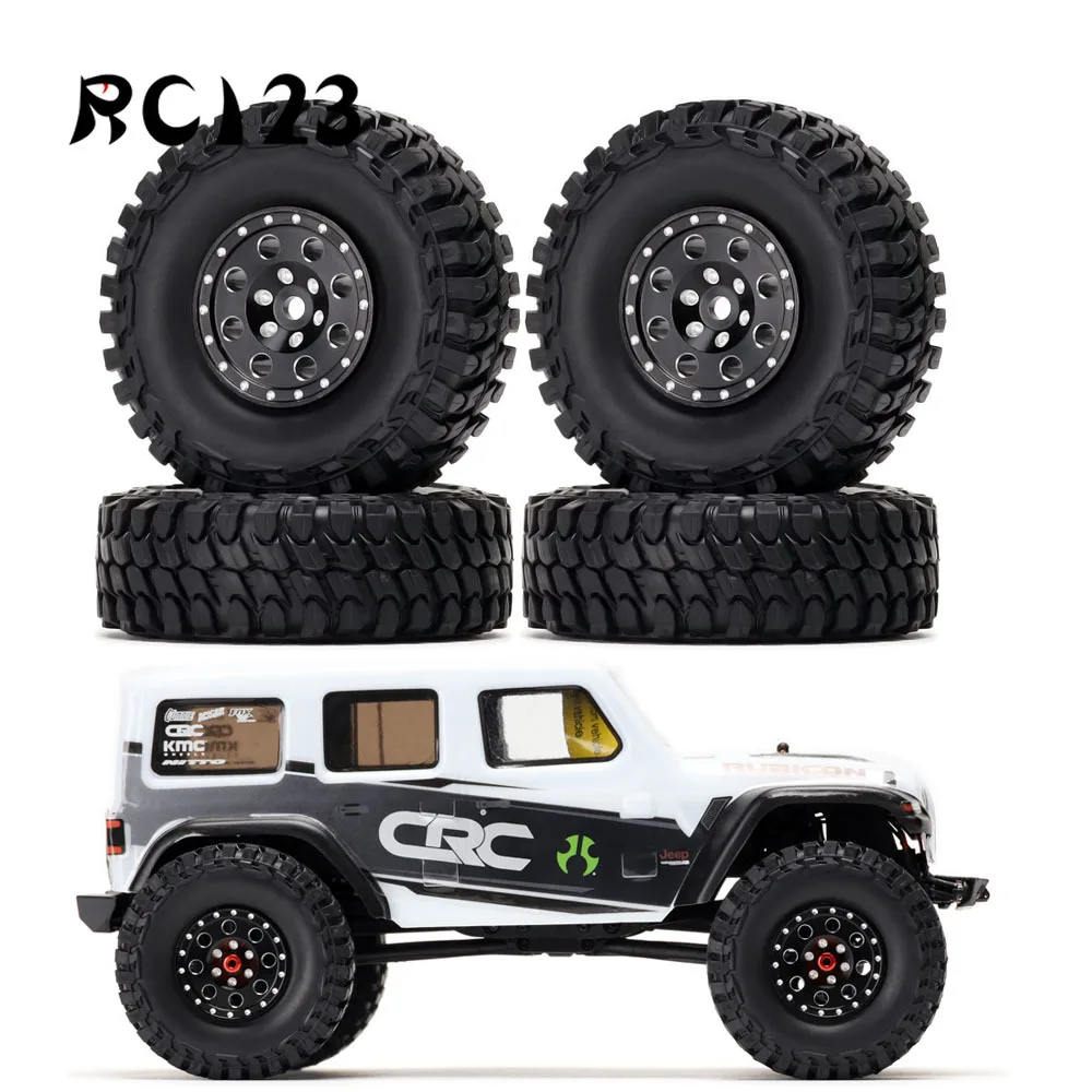 4Pcs ShareGoo Brass Beadlock Wheels & Tires For Axial SCX24 - 1.0" Rim, 2.16" Rubber Tires, 7mm Hex - View #9