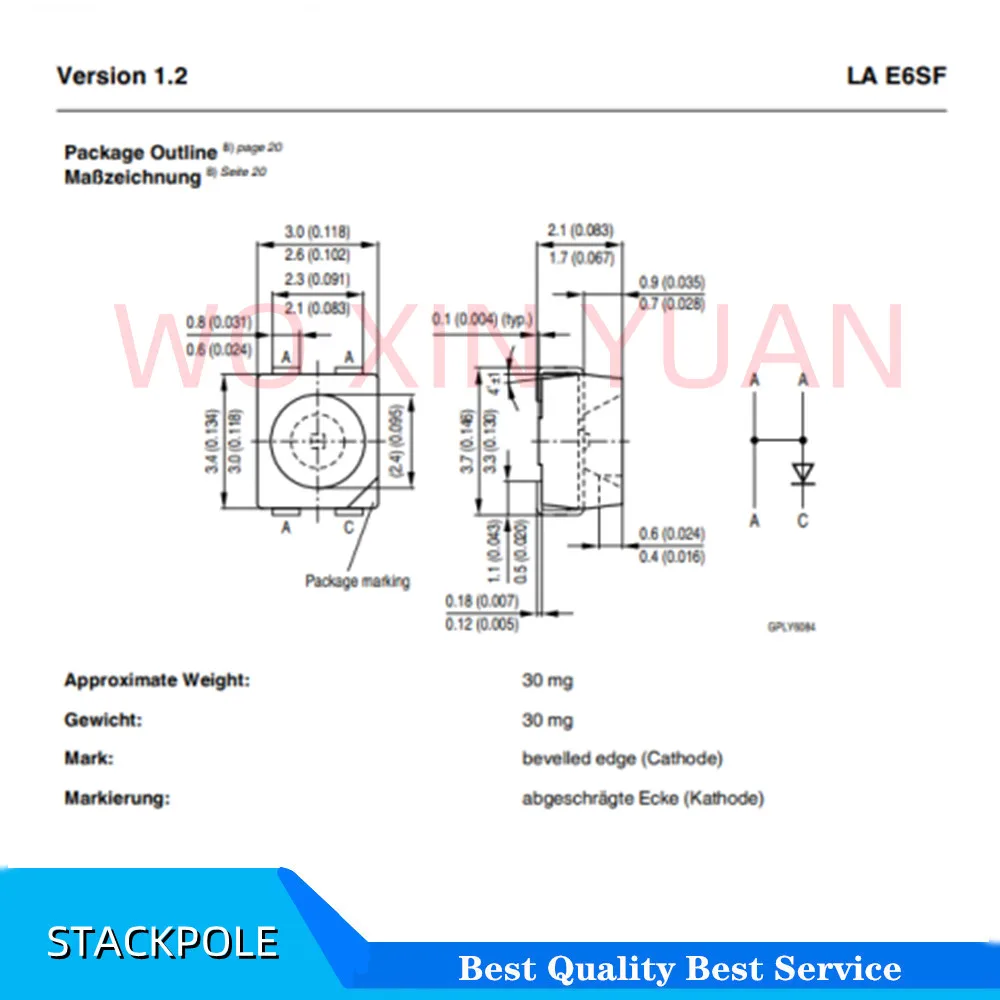 LAE6SF-V2BA-1-1 LS E6SF-V2BA-1-1 3528 rosso a quattro zampe Yin Chaoliang LED fanali posteriori SMD nuovo catodo comune originale PLCC-4