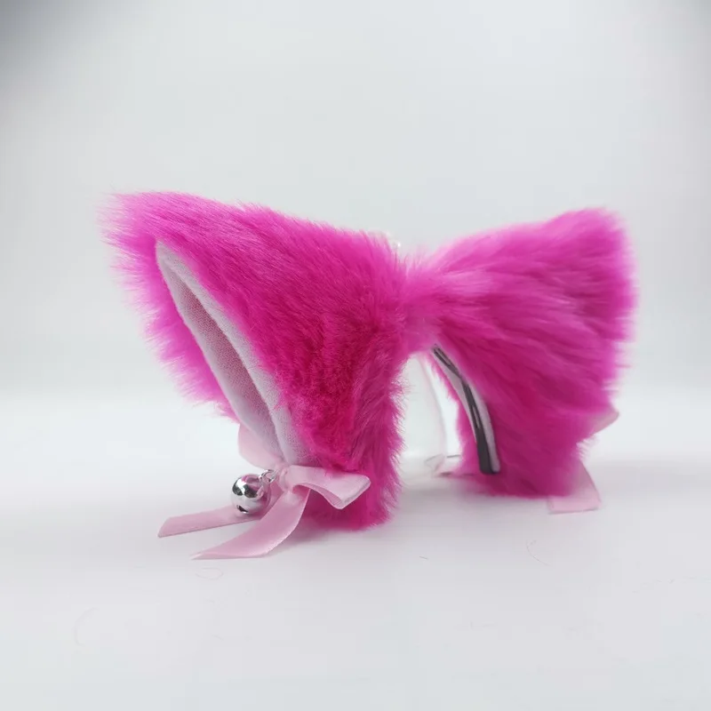1Pair Motorcycle Helmet Plush Ears Decor Bells Motorbike Scooter Electric Car Helmet Accessories Women Lolita Cute Props Sticker
