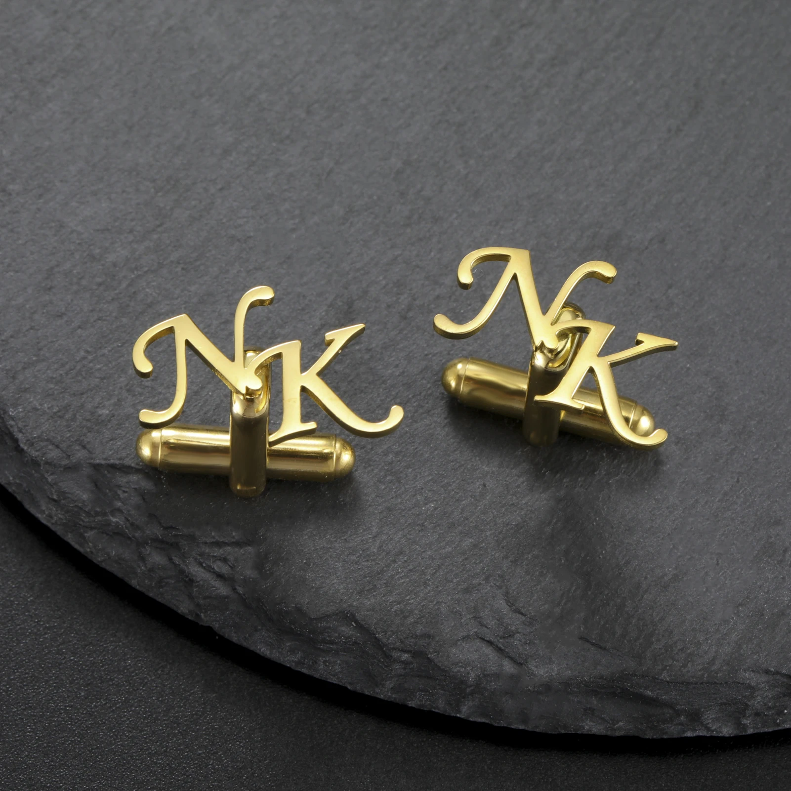 Mens Cufflinks 2pcs Custom Initials Letter for Skyrim Suit
