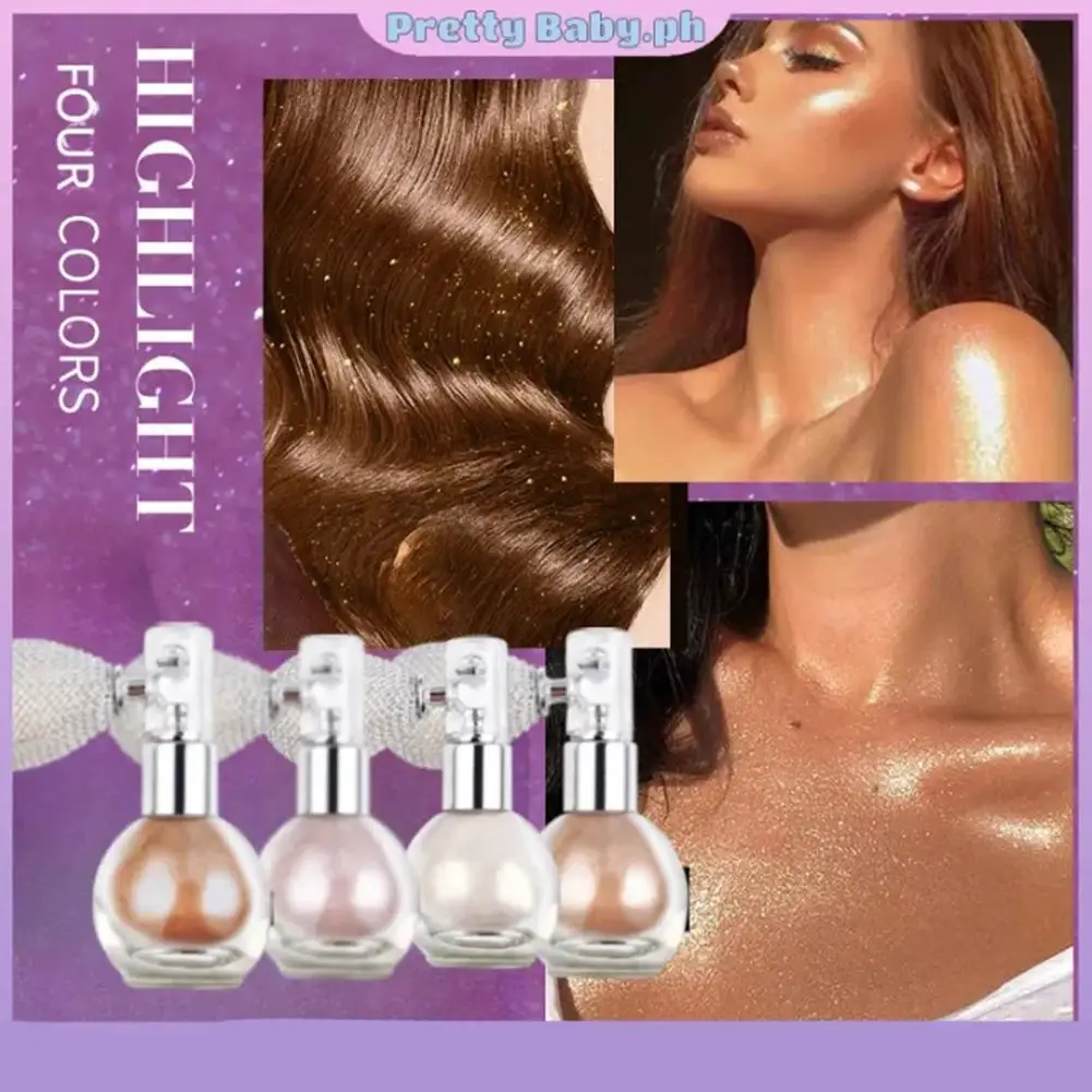 

Brightening Glitter Powder Spray High Gloss Clavicle Body Face Glitter Sequins Glow Fine Flash Loose Powder Makeup 4Colors