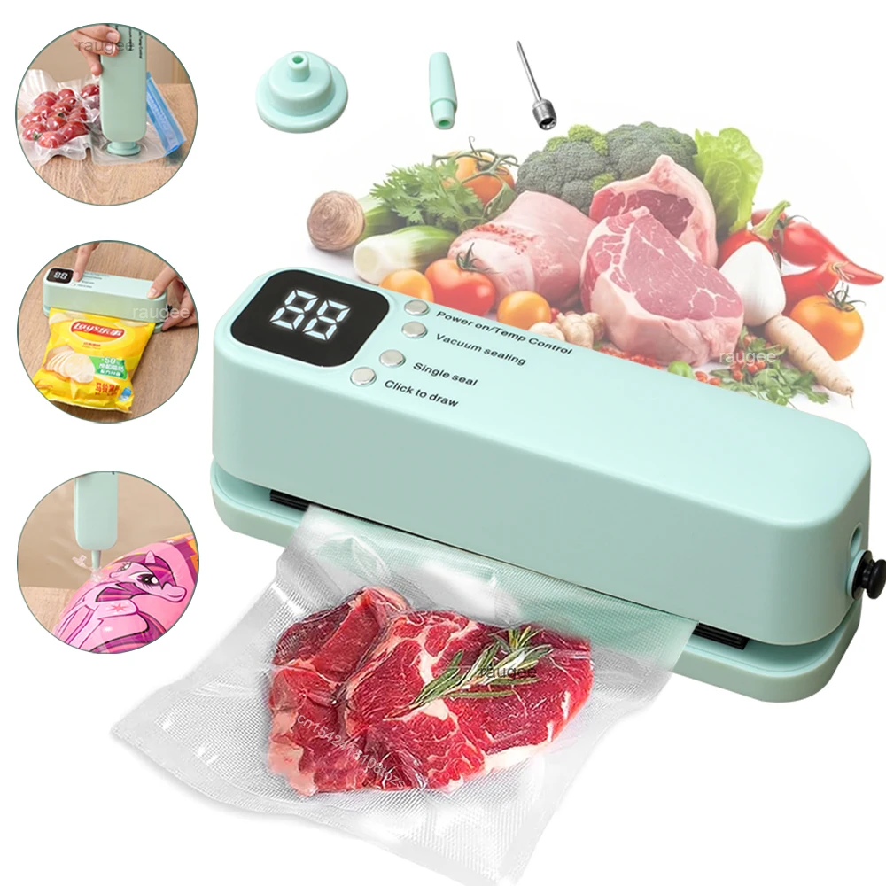 Vacuum Sealer Portable Mini Food Sealer USB Rechargeable Wireless Food Package Plastic Bags Automatic Vacuum Sealing Machine 1