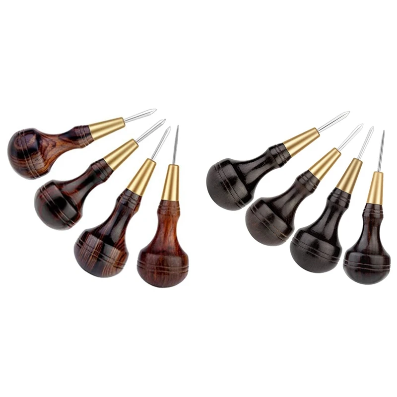 GEGE Handmade Leather Goods DIY Sandalwood Diamond Awl Rosewood Diamond Cone Leather Awl Cone
