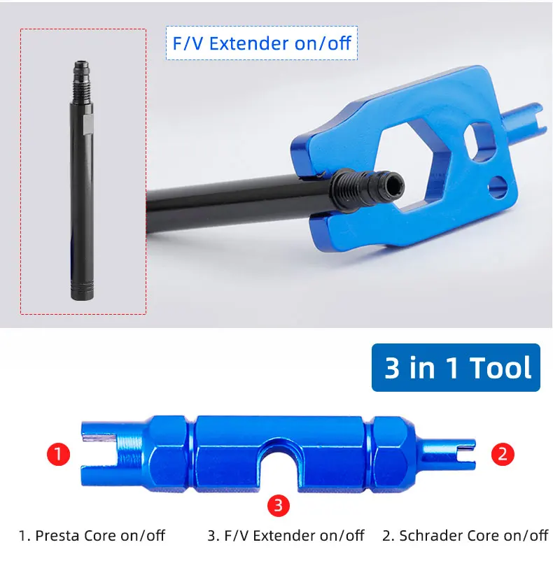 Deemount 2 Stück Schrader A/V-Ventile 40/60 mm CNC-gefräst eloxiert für MTB-Rennrad-Schlauchlose Felgen – Detail 14