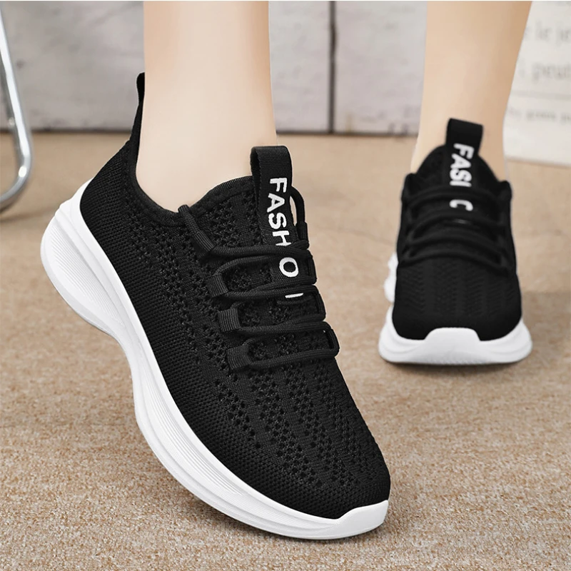 Women's shoes 2024 summer fabric upper breathable casual shoes fashion trend single shoe soft sole sports women's shoes