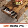 Wood Coffee Table with Sliding, Modern Center Table with Open Storage Shelf for Living Room, Bedroom,Coffee Tables 5