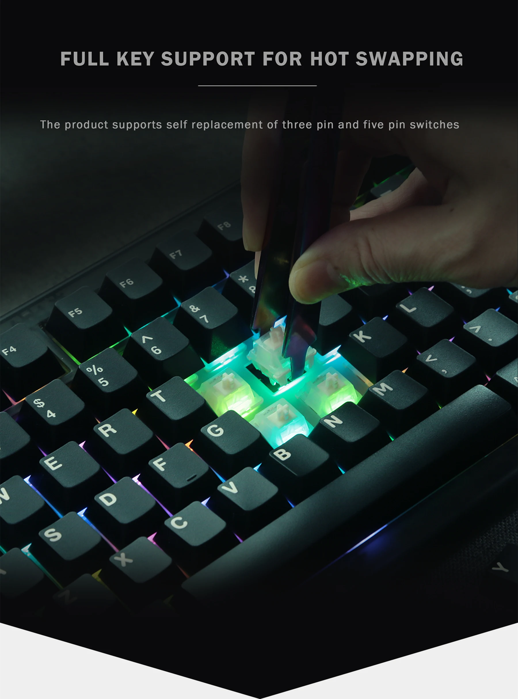 QK75 기계식 키보드 RGB 백라이트 가스켓 구조 VIA/QMK용 3모드 2.4G 블루투스 무선 핫 스왑 키보드