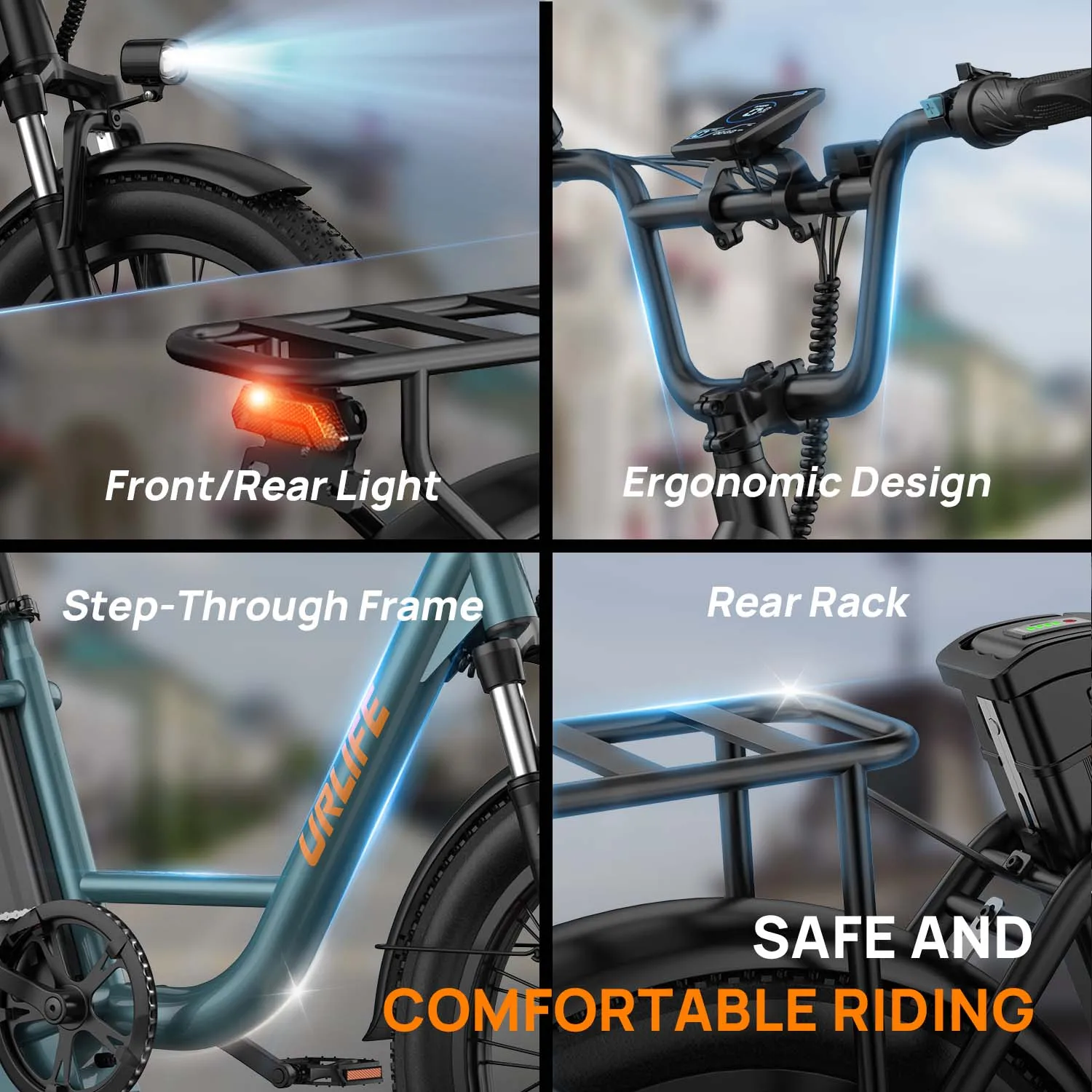 URLIFE E20 Elektrofahrrad 250W Motor 48V 13Ah 20 Zoll City-Pendler Erwachsenen-Elektrofahrrad – Detail 9