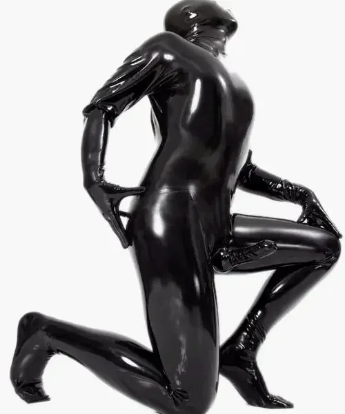 

New Latex 100% Rubber Catsuit black bodysuit Gummi Mask 0.4mm Cosplay Suit fashion Masquerade ball
