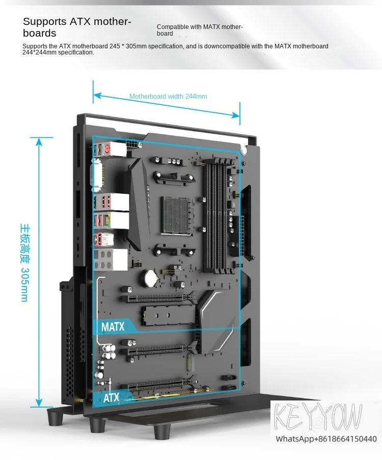 ATX 오픈 컴퓨터 케이스, X5P 2024 데스크탑 컴퓨터 케이스