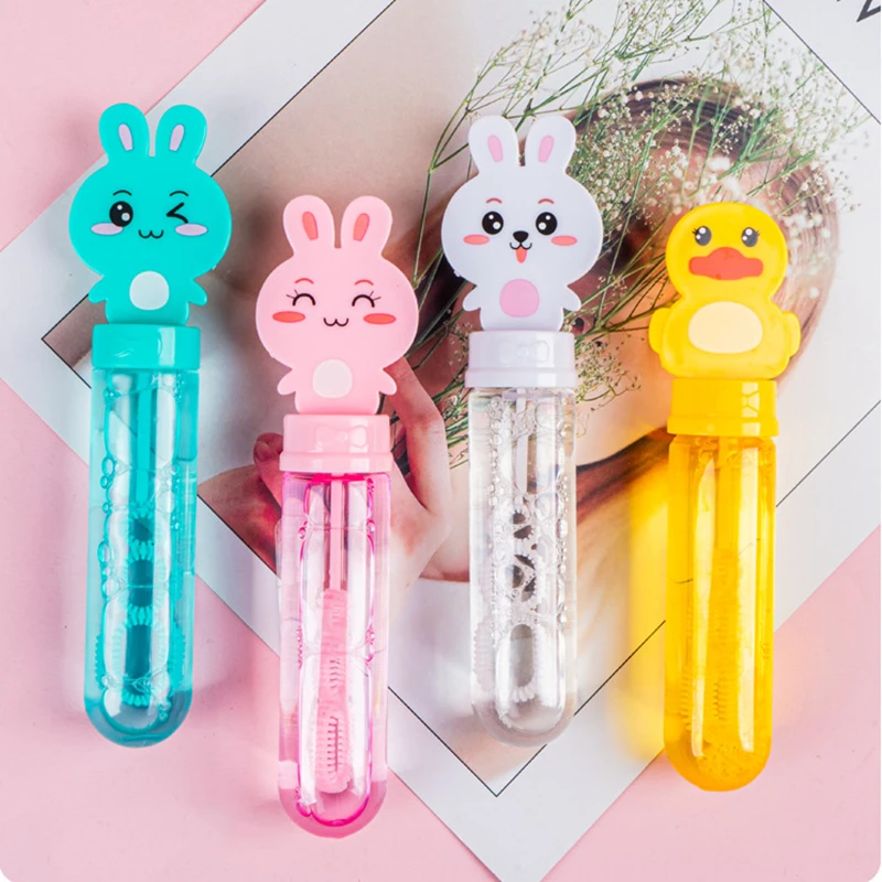 3 PCs Cartoon Mini Bubble Wands Soapy Water Bubble Bottle Portable Kids Outdoor Bubble Blowing
